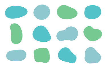Turquoise and Green Fluid Shapes – Fresh Abstract Blob Elements

