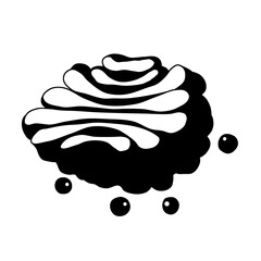 Golgi body icon, part of an animal cell, Vector icon of the Golgi apparatus, showing cisternae and vesicles. This organelle modifies, sorts, and packages proteins and lipids for cellular transport.