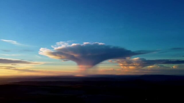 Dramatic sunset cloudscape over a landscape