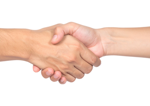 handshake isolated on transparent background