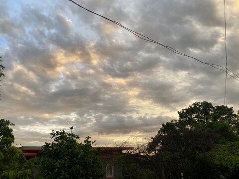 sunset in the city