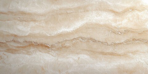 Close-up view of textured beige and light brown marble stone surface with natural wavy patterns and subtle cracks showing organic and elegant details