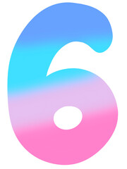 Drawing number zero to nine in multicolor shading