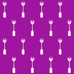 Long Indoor Plant Vector Seamless Pattern