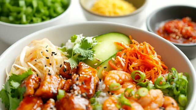 ,rice with vegetables, chrimp