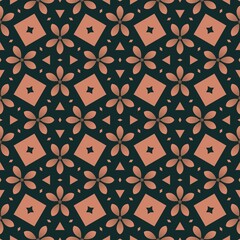 Seamless geometric pattern floral illustration for wallpaper, fabric, and textile design