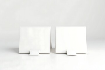 Naklejka premium White card mockup template for product showcase and advertising display on clean background surface scene 