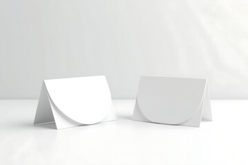 White paper tent card mockup template for event promotion and branding display on clean background design 