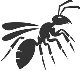 Black vector of ant insect silhouette