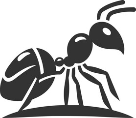 Black vector of ant insect silhouette