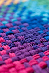 Close Up of Woven Cotton Fabric in Many Different Colors