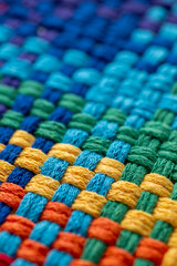 Close Up of Woven Cotton Fabric in Many Different Colors