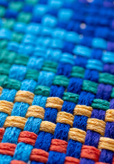 Close Up of Woven Cotton Fabric in Many Different Colors