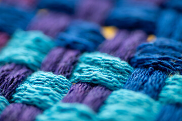 Close Up of Woven Cotton Fabric in Many Different Colors