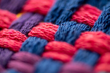 Close Up of Woven Cotton Fabric in Many Different Colors