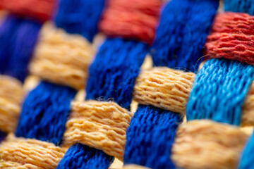 Close Up of Woven Cotton Fabric in Many Different Colors