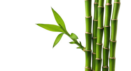 Lush Green Bamboo Shoots On Black