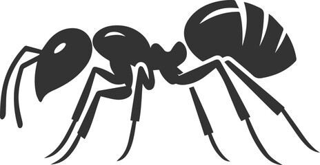 Black vector of ant insect silhouette