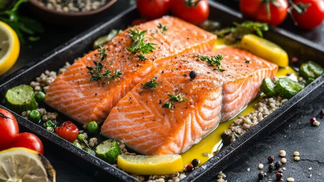 grilled salmon steak