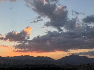 sunset in the mountains