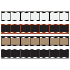 Retro Film Strip Vector Set for Cinema Design