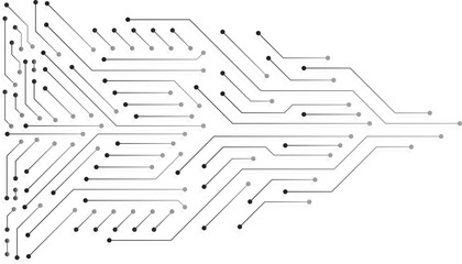 Abstract circuit board pattern. Computer circuit board seamless black and white technology background