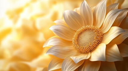 Obraz premium Golden Sunflower Close-up, Soft Bokeh Background, Artistic Still Life, High-Quality Image, Digital Art, Nature Inspired, Use for Website Header