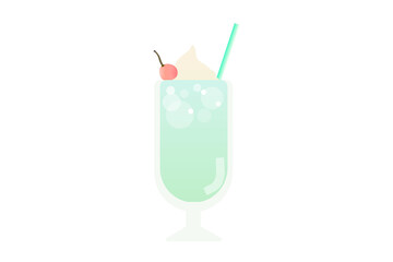 クリームソーダ　グリーン　グラフィック素材 