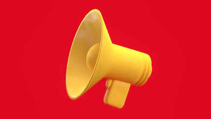 The Megaphone for Pod cast or social media 3d render.