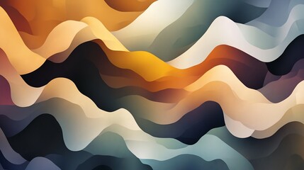 Abstract wave pattern with smooth gradient transitions in earthy tones
