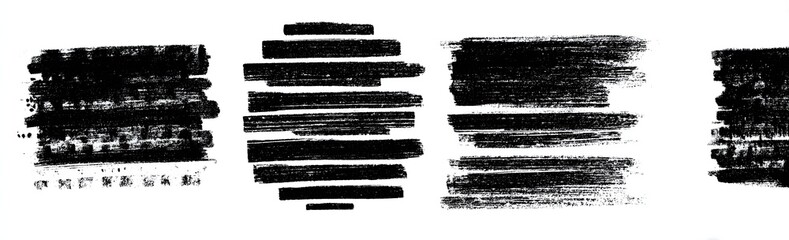 Abstract Black and White Textural Composition Display