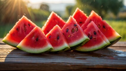 Juicy Watermelon Slices Summer's Sweetest Treat, Refreshing and Delicious