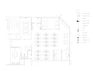 2D AutoCAD Drawing of Office Furniture Layout with Electrical Outlet, Conference Room, and Desk in Vector Format
