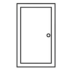 vector illustration of an open door