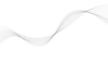 Grey wavy curve line technology concept background. Frequency soundwave backdrop. Business curve lines on transparent background. Modern background design.