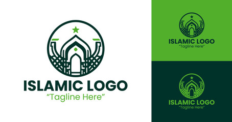 Mosque Logo Design for Branding with Modern Islamic Architecture
