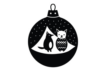 Merry Christmas Ball Ornaments Decoration Design