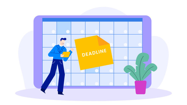 Man marking a deadline on a calendar, great for time management, scheduling, planning, organization, productivity concepts in business or personal settings.