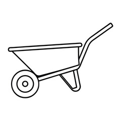 wheelbarrow isolated on white background