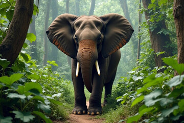 Fototapeta premium elephant in the zoo