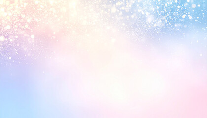 Muted pastel gradient wall with dreamy floating sparkles in soft light