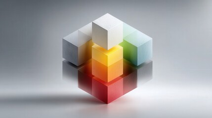 Abstract Colorful Cubes: Modern Design Element