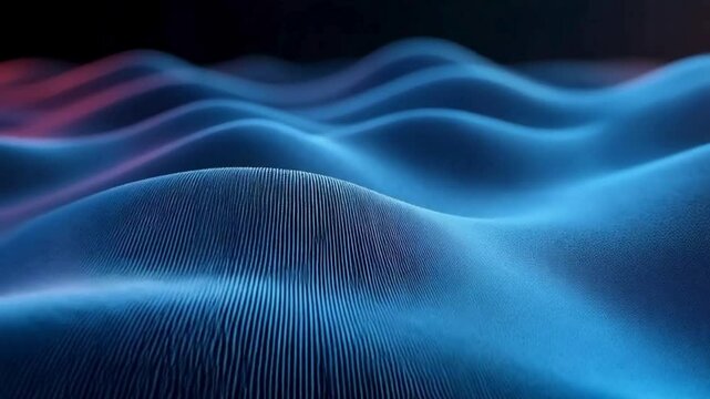 Abstract Blue and Pink Wave Background - Digital Rendering of Flowing Texture