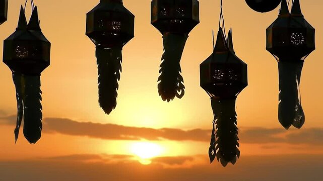 silhouette of a hanger on the terrace of the house