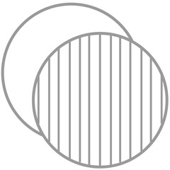 Overlapping Circles with Vertical Lines Graphic