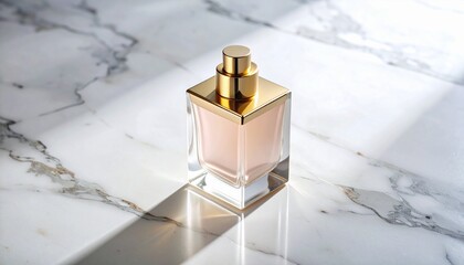 Luxury Perfume Bottle Mockup: High-Gloss Finish on Marble
