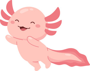 Cute Kawaii Axolotl Character