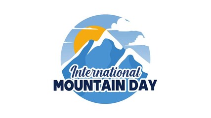 international mountain day with mountain silhouette