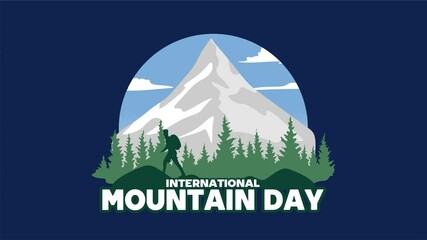 international mountain day with mountain silhouette
