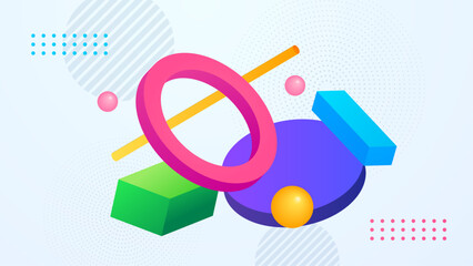 Colorful abstract geometric shapes suitable for modern designs, backgrounds, prints, digital art, and contemporary concepts in graphic design projects.